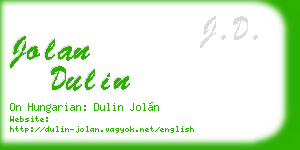 jolan dulin business card